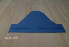 glue the strip to the rounded triangle