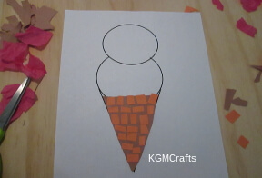 glue rectangle on triangle cone