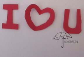 step 1 foam heart and letters