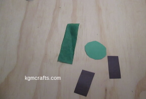 step 5 cut a larger circle, tissue, and black rectangles