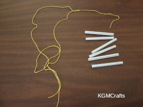 Jacob's ladder step 1 cut string and straws to size