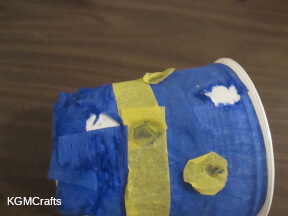 make holes in the streamer so that the container shows