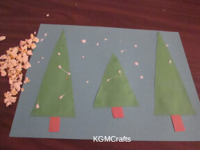 crumble some popcorn add glue