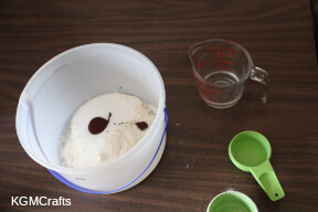 step 2 add brown paint to flour and salt