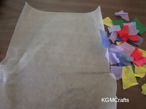suncatcher step 1 cut square of tissue