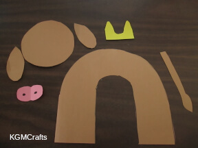 cow pieces see the yellow U shape Cut a U from yellow paper