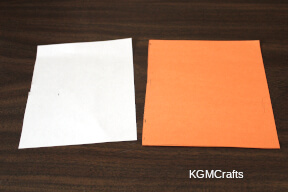 cut a white and brown rectangle