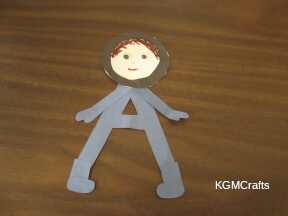 step 3 glue the pieces to the letter a