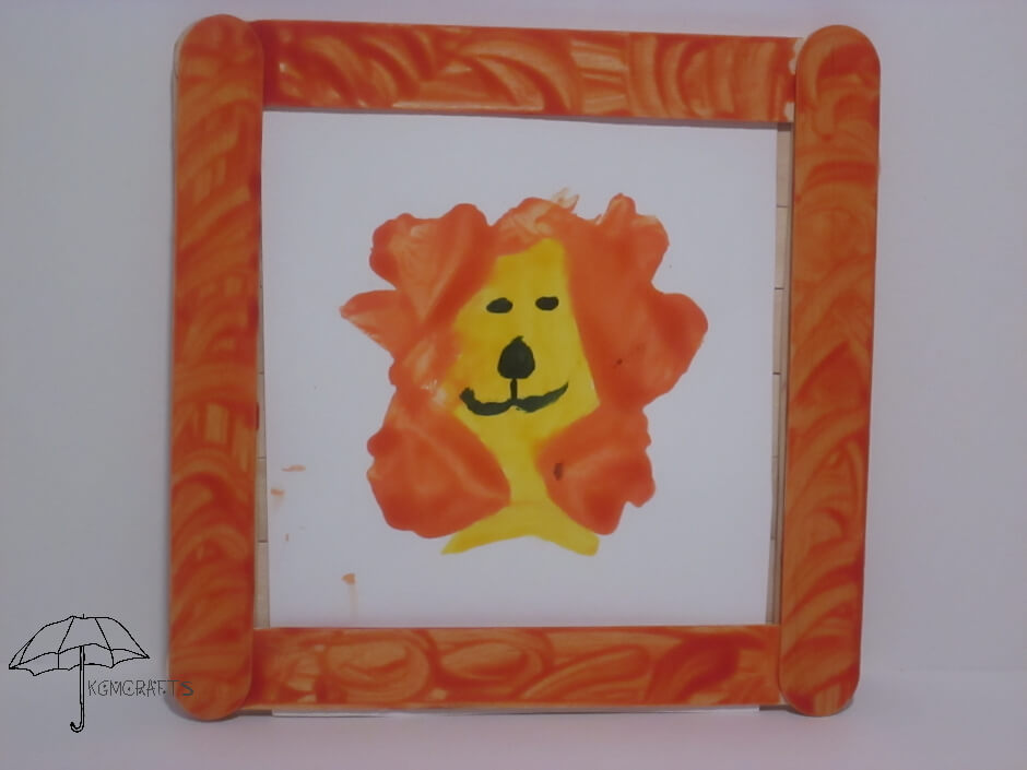 painting of lion in frame lion picture