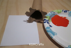 step 4 dip your paper towel roll in paint