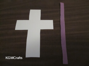 step 2 cut cross from cardstock and strip of felt