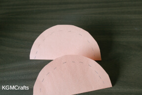 fold in half draw a line near the edge step 2