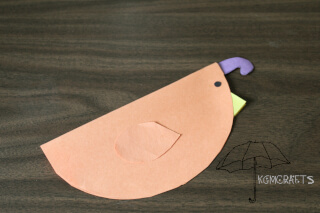 orange quail with purple plume paper quail