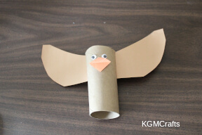 place wings in slit, add beak and eyes step 4