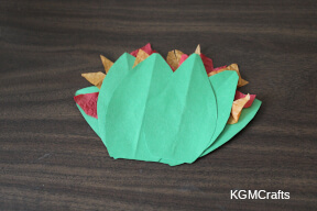 add two more leaves trim the tissue paper burning bush step 7