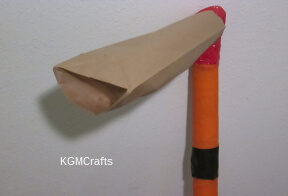 step 9 put bag on staff