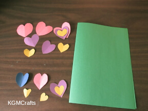 fold the card and cut hearts