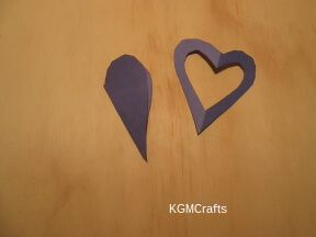 cut out the center of the hearts step 6