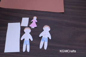 step 2 color your dolls and cut some rectangles