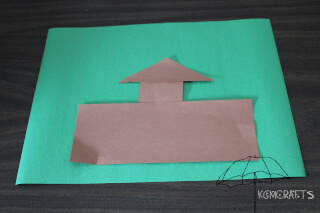 brown shapes to represent the ark Noah's Ark