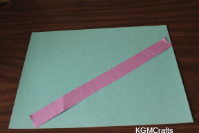 step 2 glue the purple strip to the background