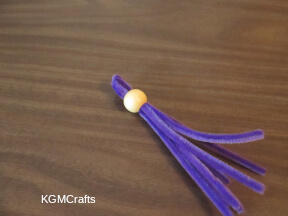 push the folded pipe cleaners into the bead