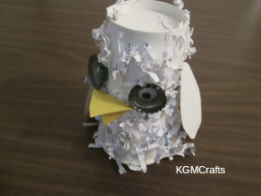 add eyes, beak, and wings to cup