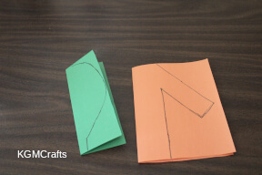 fold the paper and draw the outlines