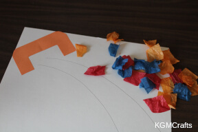 cut different colored tissue paper