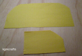 paper bus step 1 cut two piece of yellow paper