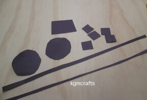 step 3 cut black pieces of paper
