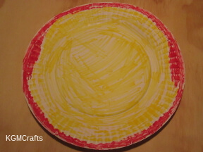 step 3 color another plate yellow and red