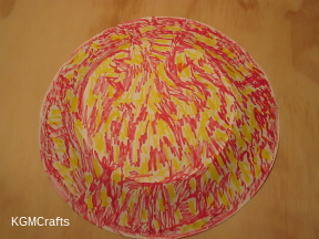 step 4 turn over and color the other side yellow and red