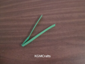 cut strips of green and fold in half
