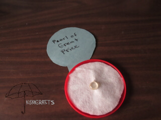 craft to represent a shell with a pearl pearl of great cost