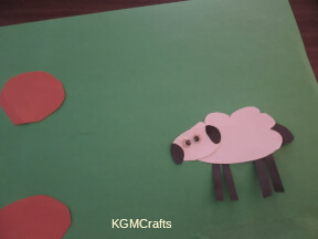 step 4 glue the sheep to the paper