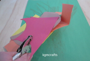 punch holes in colored paper