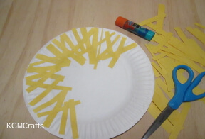sunflower step 1 cover plate with yellow paper strips