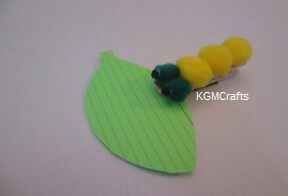 finished pompom caterpillar