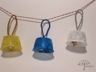 glitter bell ornaments