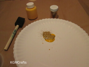 mix paint and glitter