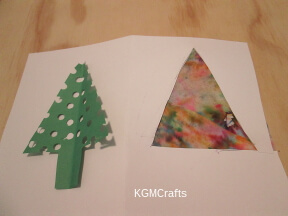 punch holes in the tree and glue the filter to the card