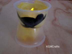 cut another piece of tissue and glue to a second cup