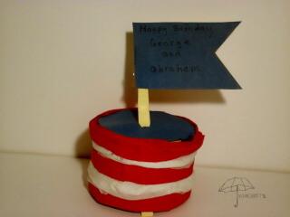 cake made with paper happy President's Day celebrate with cake