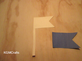 step 4 cut a flag shape from cardboard and construction paper