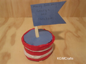 step 5 add the flag to the cake