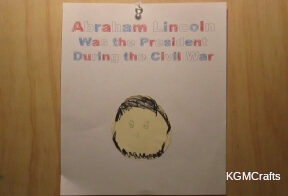 Lincoln PDF step 1 draw Abraham's face and glue to the PDF