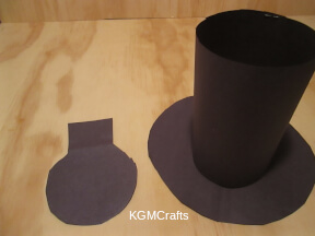 step 2 glue the circle to the strip and cut a top for the hat