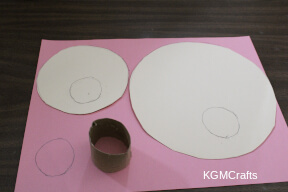 step 2 cut circles from pink paper