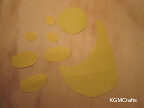 cut pieces from yellow paper